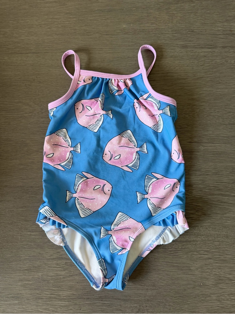 Carter's Blue One-Piece Swimsuit with Pink Fish Print